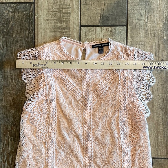 Cable & Gauge Soft Pink Lace Top - Picture 7 of 12